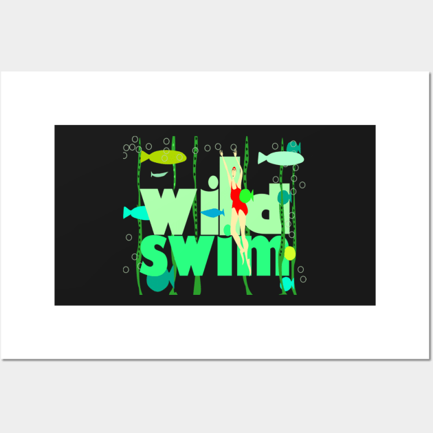 WILD SWIM Wall Art by krisevansart